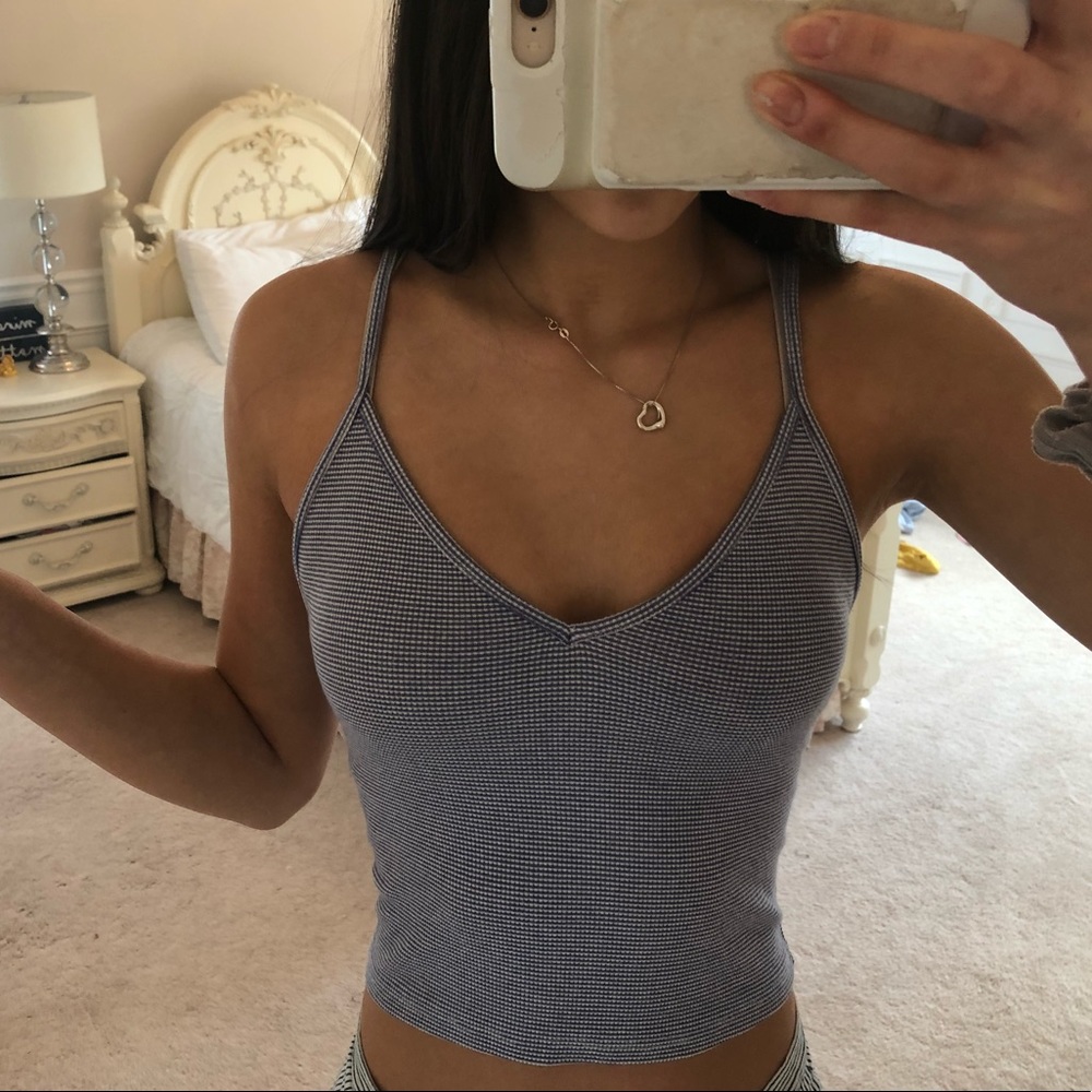 BRANDY MELVILLE striped v-neck tank top
